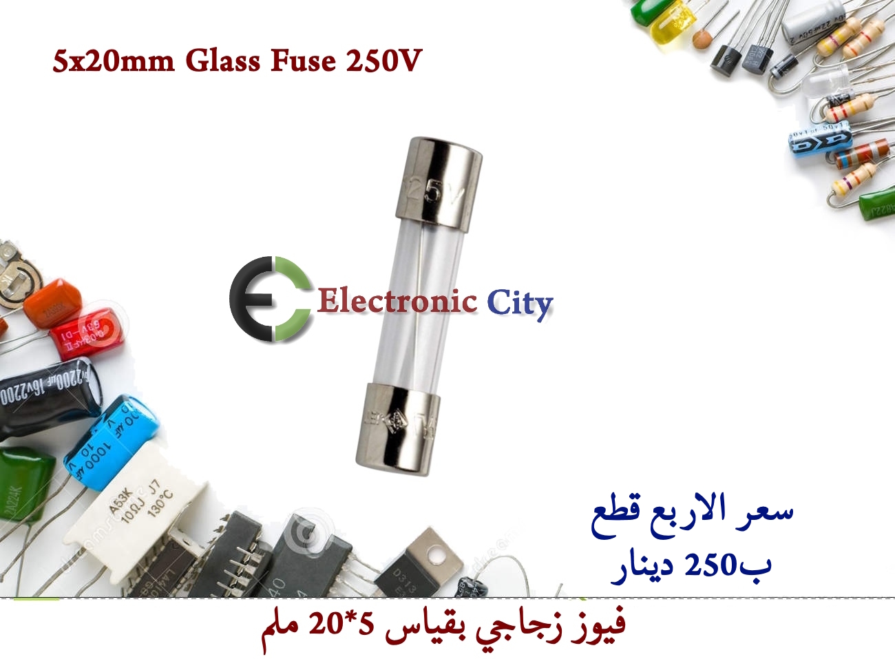 5x20mm Glass Fuse 250V       (4Pcs/Lot)